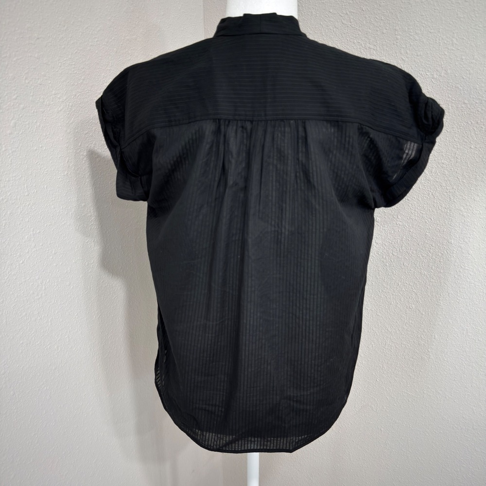 AYR V-Neck Cap Sleeve Top XS Black Minimalist Quiet Luxury Office Siren - Picture 3 of 6